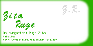 zita ruge business card